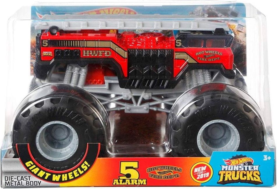 Hot Wheels Monster trucks velký truck 5 alarm - obrázek 1