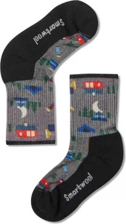 SmartWool dětské ponožky K HIKE LIGHT SUMMER NIGHTS PRINT CREW medium gray L - obrázek 1