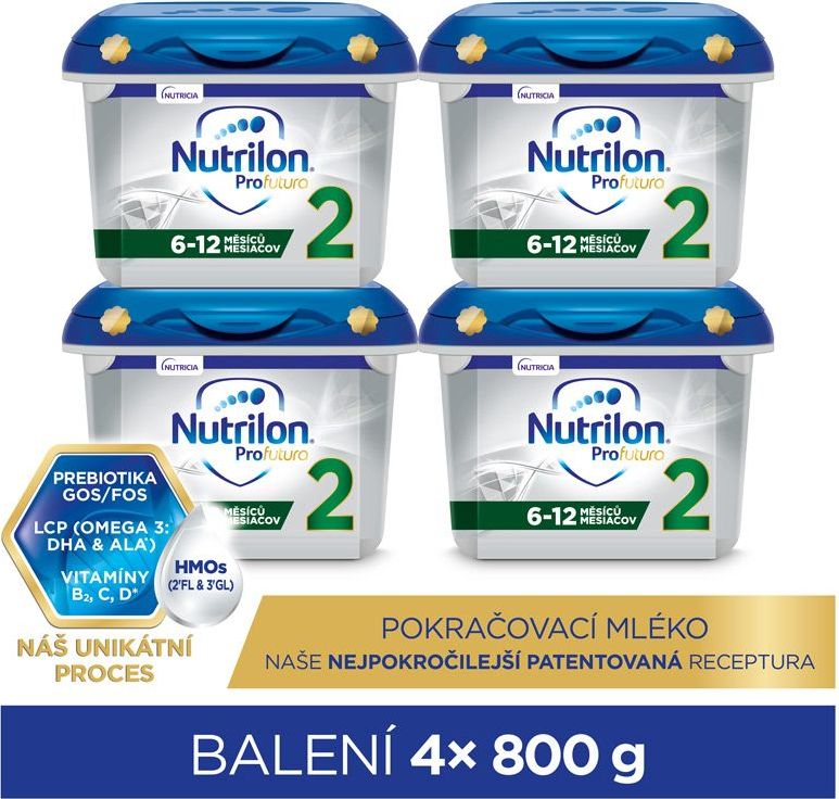 Nutrilon 2 Profutura pokračovací kojenecké mléko 4x 800 g, 6+ - obrázek 1