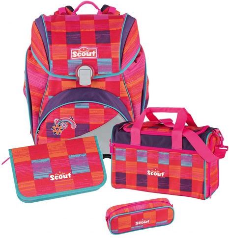 Scout Školní set , 4-dílný - Alpha, růžová duha - obrázek 1