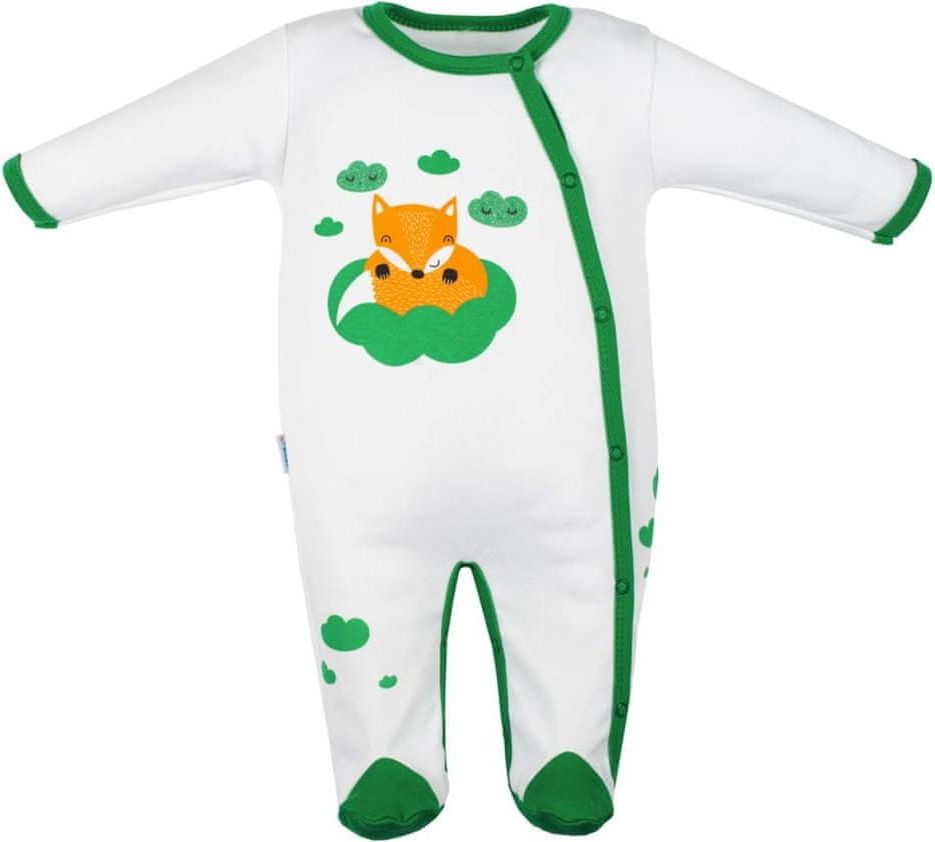 NEW BABY Kojenecký bavlněný overal New Baby Liška zelená - Kojenecký bavlněný overal New Baby Liška zelená - obrázek 1