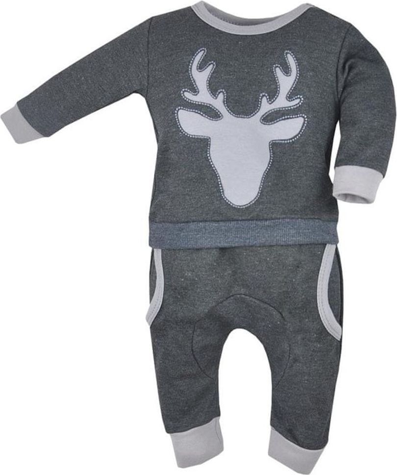 KOALA Kojenecké tepláčky a mikinka Koala Deer šedé - Kojenecké tepláčky a mikinka Koala Deer šedé - obrázek 1