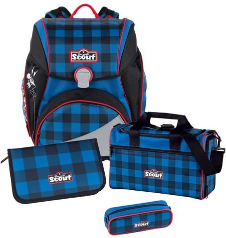 Scout Školní set , 4-dílný - Alpha, modré kostky - obrázek 1