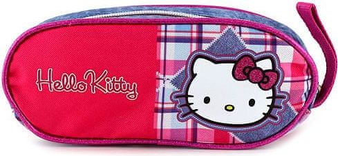 Hello Kitty Školní penál , jeans, motiv kostky - obrázek 1
