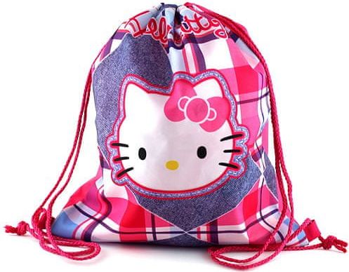 Hello Kitty Sportovní vak , jeans, motiv kostky - obrázek 1