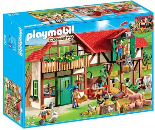 Playmobil Velká farma , 3 panáčci s doplňky a domem, 257 dílků - obrázek 1