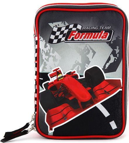 Target Školní penál s náplní , Formule, barva černo-červená - obrázek 1