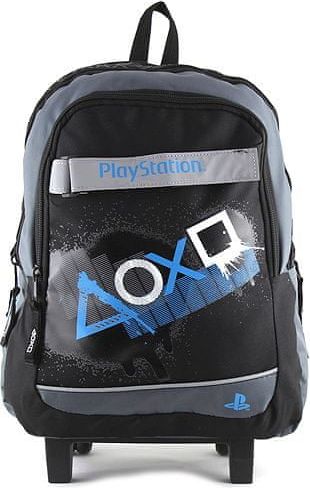 Target Školní batoh trolley PlayStation, Bílé/modré symboly - obrázek 1