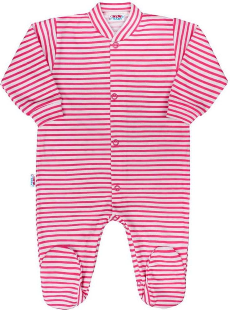 NEW BABY Kojenecký overal New Baby Classic II s růžovými pruhy - 86 (12-18m) - obrázek 1