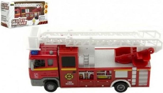 Dromader Auto hasiči městské služby plast 17cm na baterie se zvukem se světlem v krabici 19x10x7cm - obrázek 1