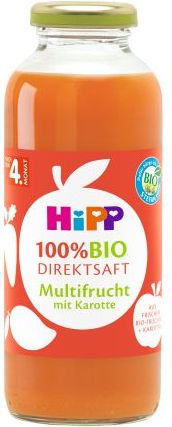 HiPP 100 % BIO JUICE Ovocná šťáva s karotkou, 6 x 330 ml, od uk. 4.měsíce - obrázek 1