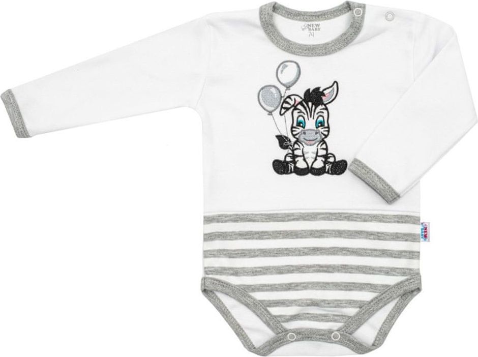NEW BABY Kojenecké bavlněné body New Baby Zebra exclusive - Kojenecké bavlněné body New Baby Zebra exclusive - obrázek 1