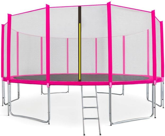 Aga Sport Pro Trampolína 500 cm Pink + ochranná síť + žebřík + kapsa na obuv - obrázek 1