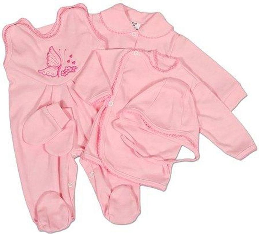 NEW BABY 5-ti dílná soupravička růžová - 56 (0-3m) - obrázek 1