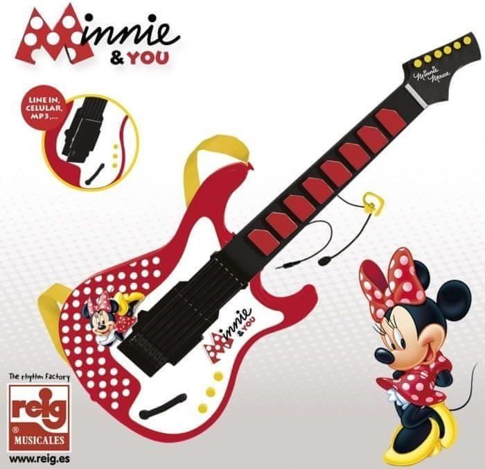 Cdiscount dětská elektronická kytara s mikrofonem MINNIE & YOU, 3+ - obrázek 1