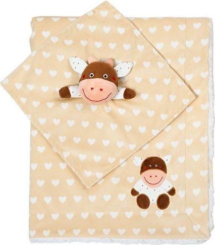 BABY ONO Oboustranná minky deka s usínáčkem - béžová - obrázek 1