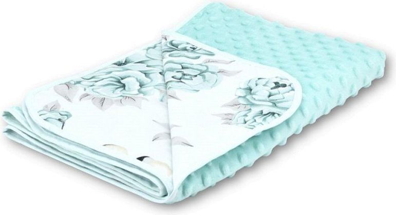 COSING Deka Minky letní 100x75 cm - Pivoňky s plameňáky mátová - obrázek 1