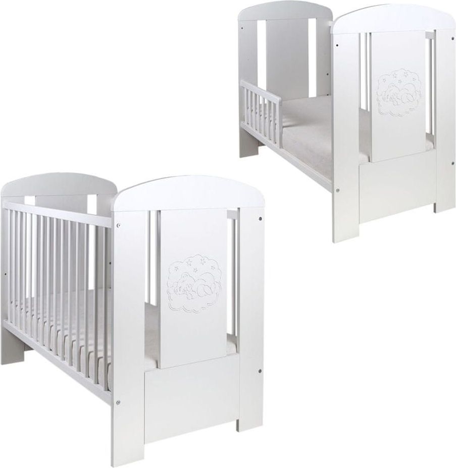Drewex Dětská postýlka / pohovka Drewex Medvídek COMFORT bílá - obrázek 1