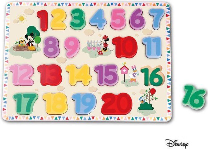 Derrson Disney Velké dřevěné puzzle čísla Mickey - obrázek 1