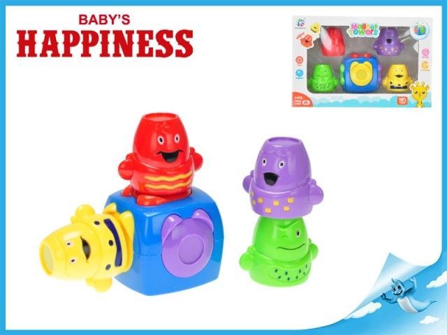 Mikro Trading Kostka magnetická 7,5cm s panáčky 6cm 4ks Baby´s Happiness - obrázek 1
