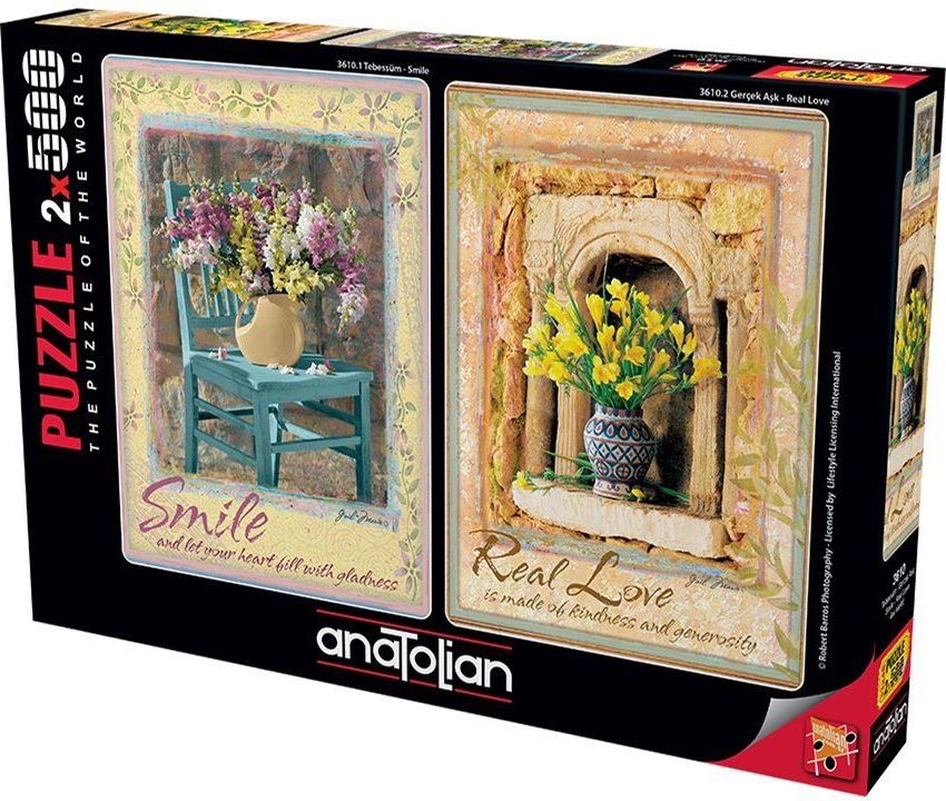 AnaTolian Puzzle Úsměv a pravá láska 2x500 dílků - obrázek 1
