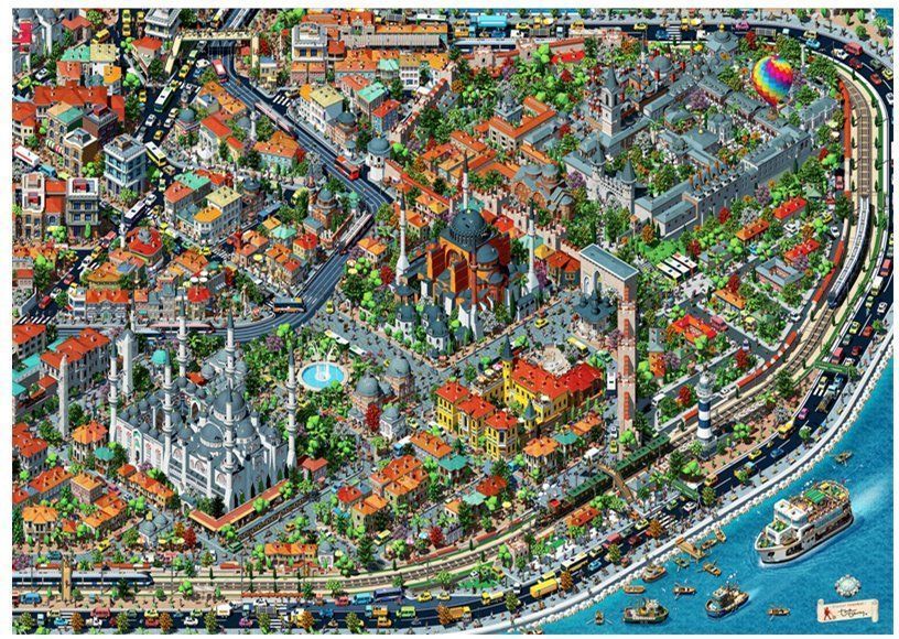 AnaTolian Puzzle Hemžení v Istanbulu 3000 dílků - obrázek 1