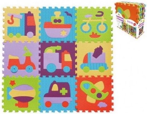 SMT Creatoys Pěnové puzzle dopravní prostředky asst mix barev 9ks 32x32x1cm - obrázek 1