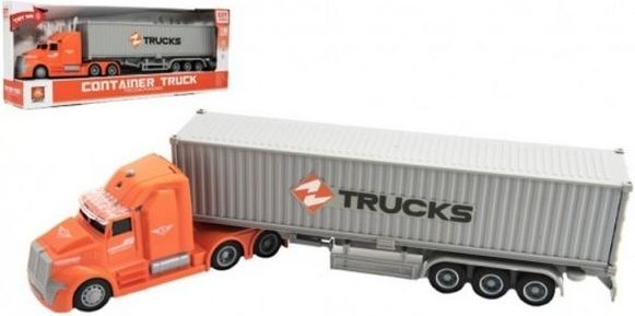 Teddies Kamion s kontejnerem plast 36cm na setrvačník na baterie se světlem se zvukem v krabici 39x15x8cm - obrázek 1