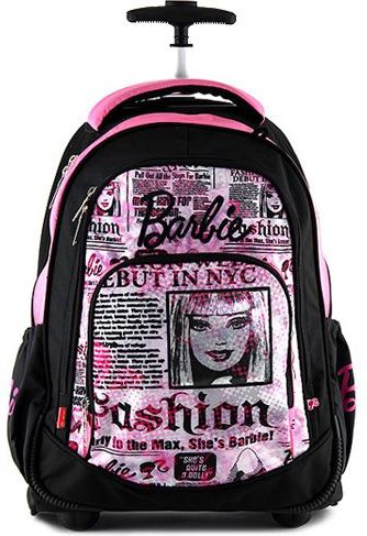 Barbie Školní batoh trolley , černo-růžový - obrázek 1