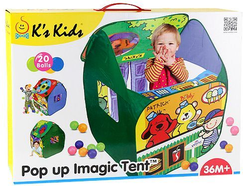 K´s Kids Dětský stan s míčky , 20 ks plastových míčků - obrázek 1