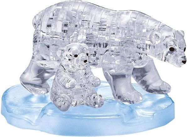 HCM Kinzel 3D Crystal puzzle Lední medvědice s mládětem 40 dílků - obrázek 1