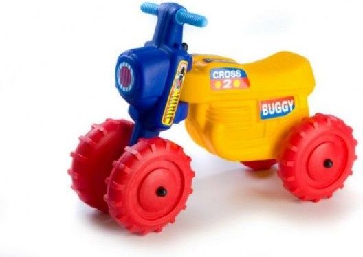 Teddies Odrážedlo CROSS 2 žluté plast výška sedadla 28cm nosnost do 25kg od 18 měsíců - obrázek 1