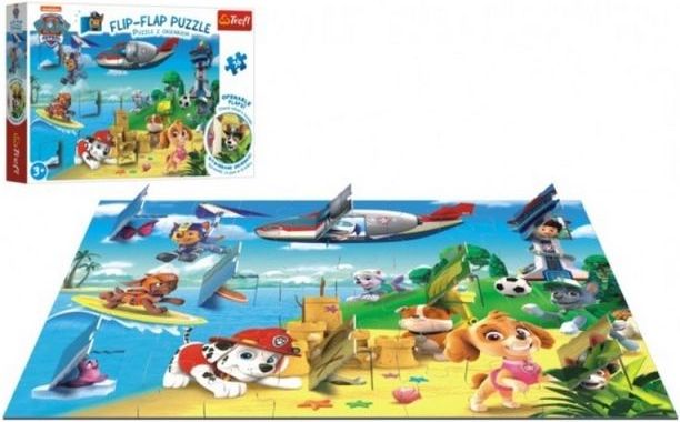 Trefl Puzzle Paw Patrol/Tlapková kontrola s otevíracími okénky 58x40cm 36ks v krabici 33x22x6cm - obrázek 1