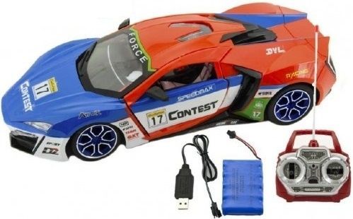 Teddies Auto RC sport racing plast 30cm na baterie + dobíjecí pack 2 barvy v krabici 44x18x22cm - obrázek 1