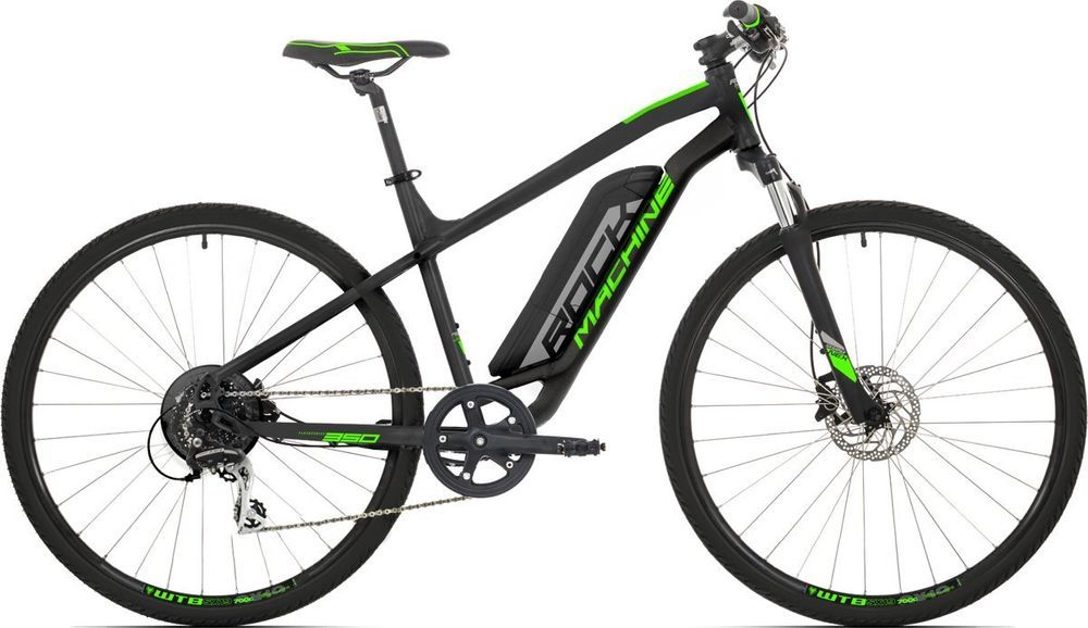 Rock Machine RM Ebike Cross e350 (L) 418 Wh mat black/silver/neon green - obrázek 1