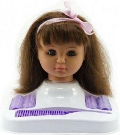 Teddies Česací hlava Hamiro hnědovlasá s doplňky - obrázek 1