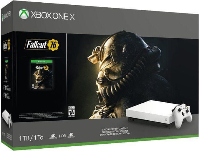 Microsoft Xbox One X 1TB White Limited Edition + Fallout 76 - obrázek 1