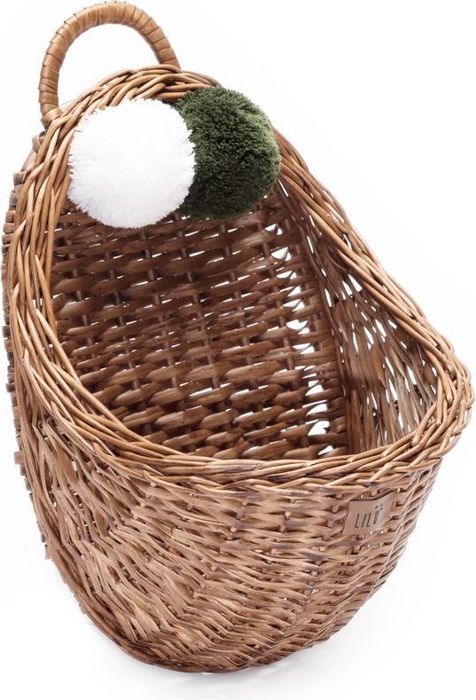 LILU Proutěný košík na stěnu růžová - obrázek 10