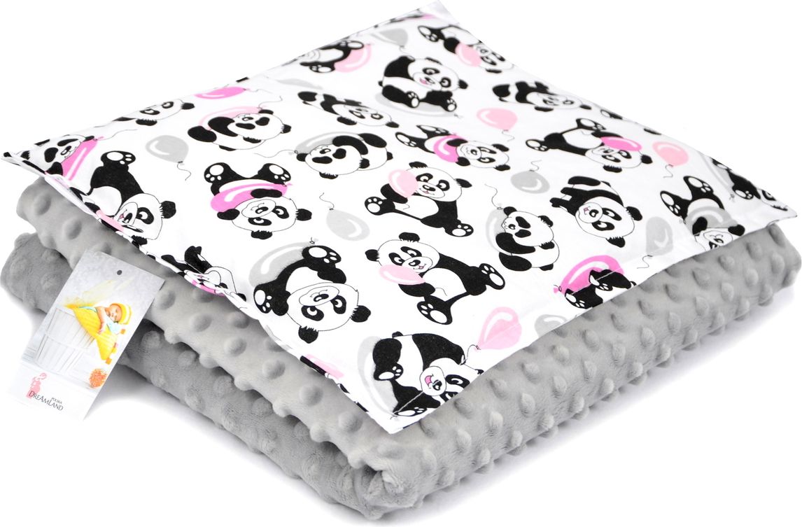 Dětská deka a polštář M Panda - šedá - obrázek 1