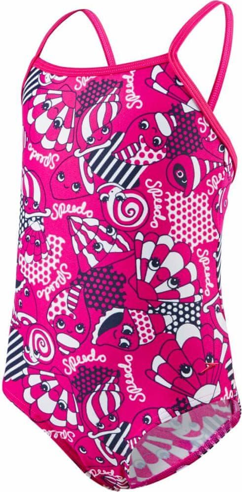 Speedo Essential Frill 1 Piece Electric Pink/Navy/White 3 - obrázek 1