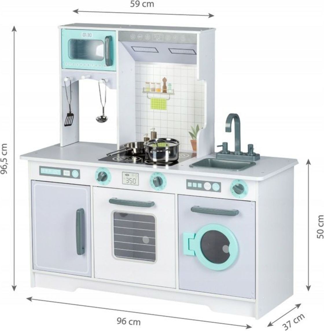 EcoToys kuchyňka Lux 23327-0 šedá bílá - obrázek 3