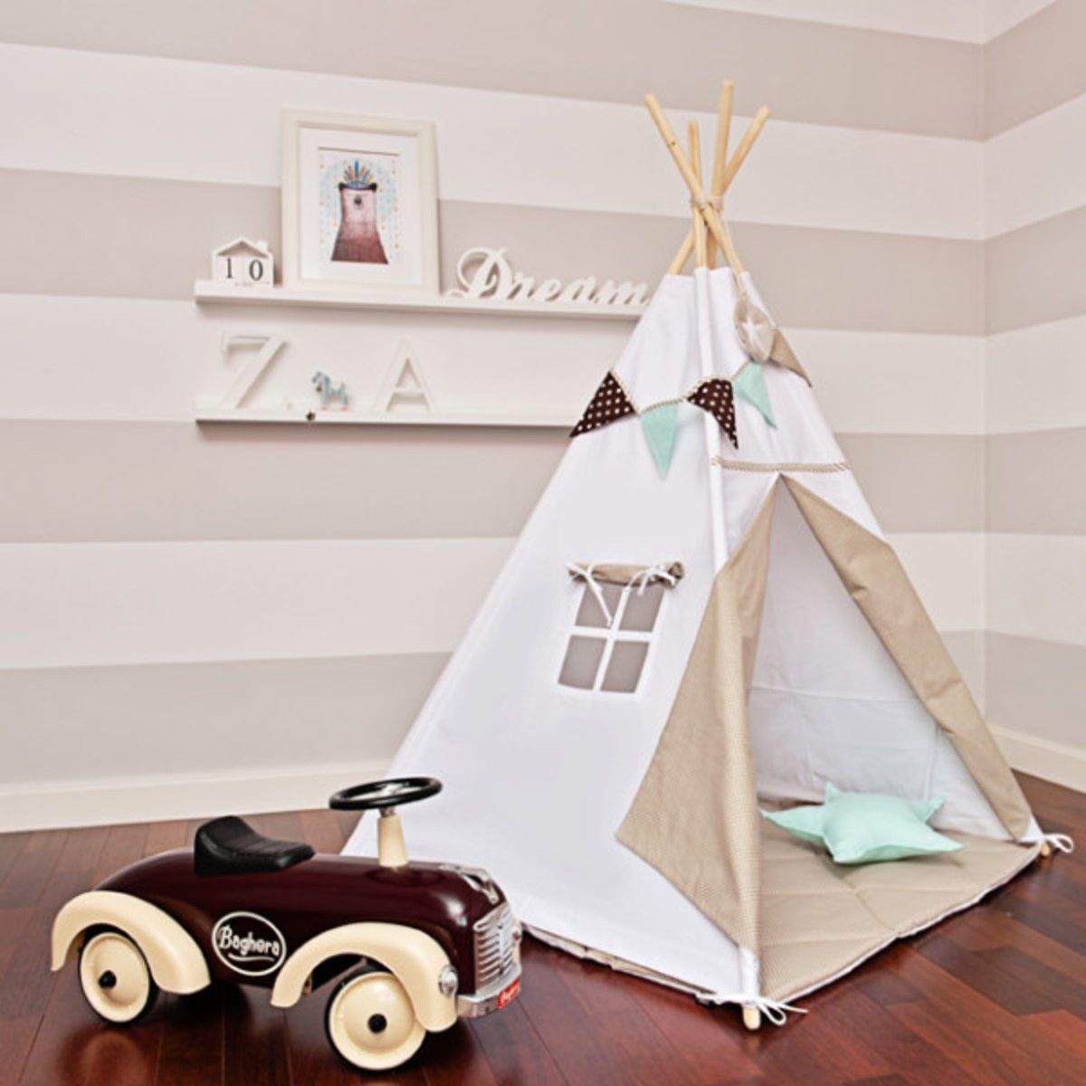 Teepee Sněhové vločky teepee + podložka - obrázek 1