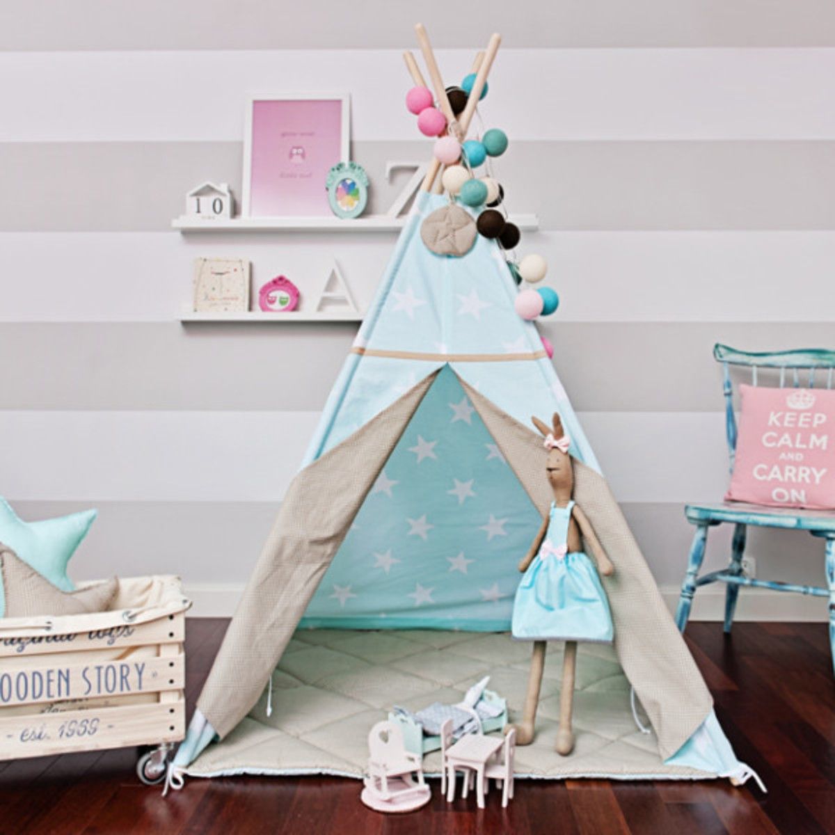 Teepee Azurový sen teepee + podložka - obrázek 2