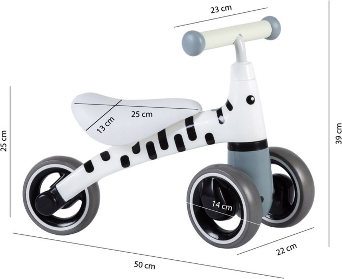 Odrážedlo Mini - bíle s černými proužkami - obrázek 6
