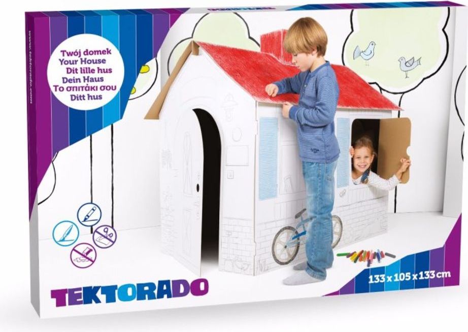 Dětský kartónový domeček s komínem - obrázek 4