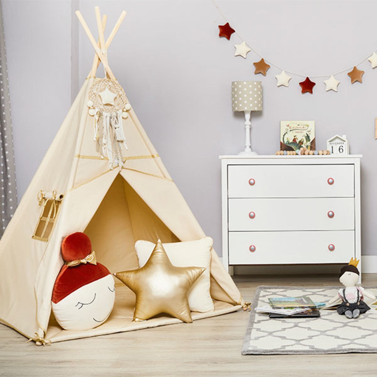 Teepee s podložkou Gold Ecru - obrázek 1