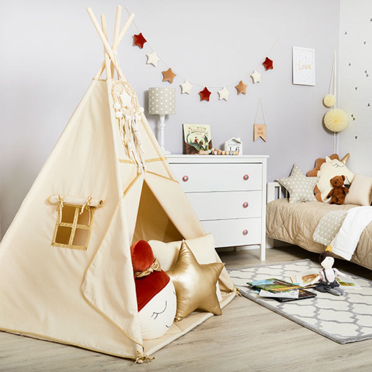 Teepee s podložkou Gold Ecru - obrázek 2