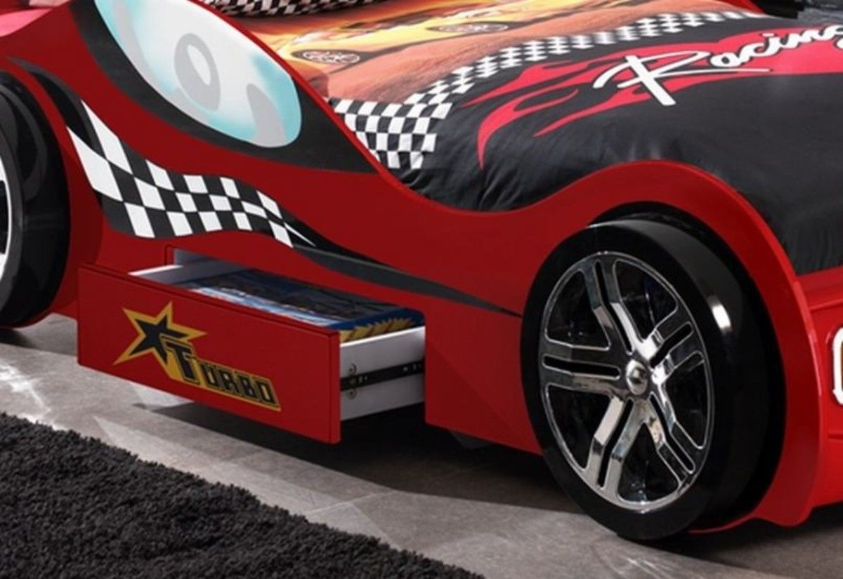 Dětská postel VIPACK FURNITURE Car Turbo Racing červená 200x90 cm - obrázek 2