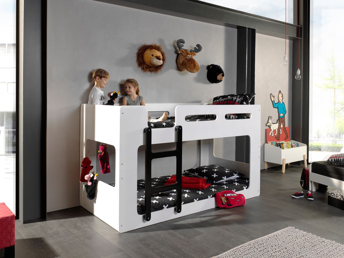 Dětská postel VIPACK FURNITURE Luca bílá černá 200x90 cm - obrázek 2
