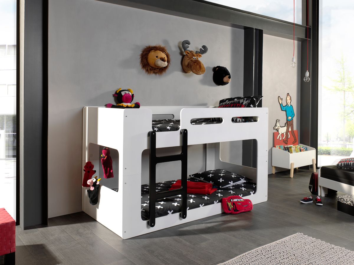 Dětská postel VIPACK FURNITURE Luca bílá černá 200x90 cm - obrázek 3